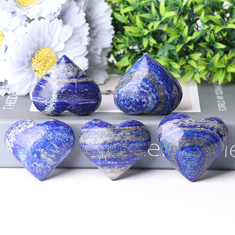 Lapis Lazuli Heart Crystal 2-2.5 Inch Carving for Healing