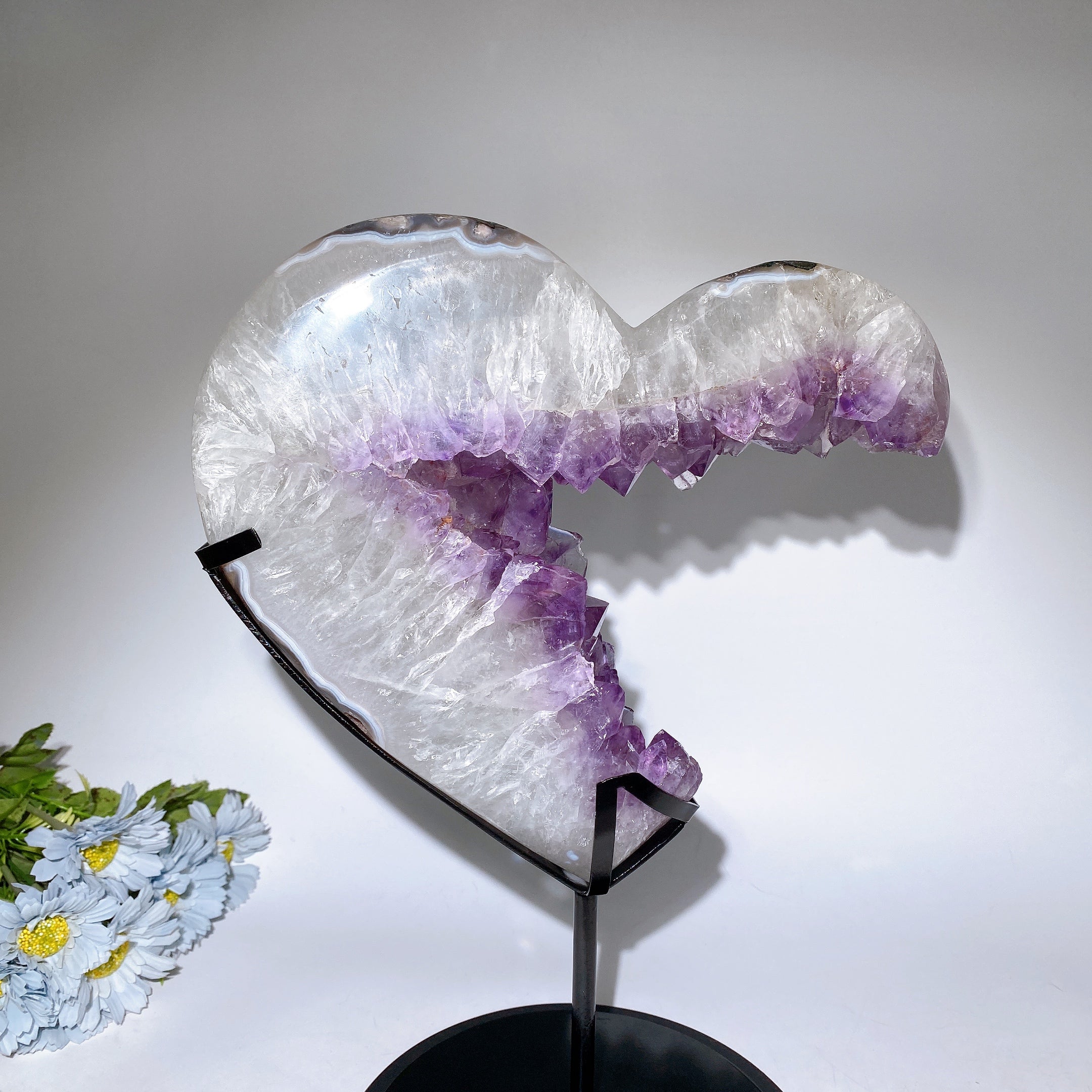 Large Amethyst Cluster Heart Specimen for Healing Display