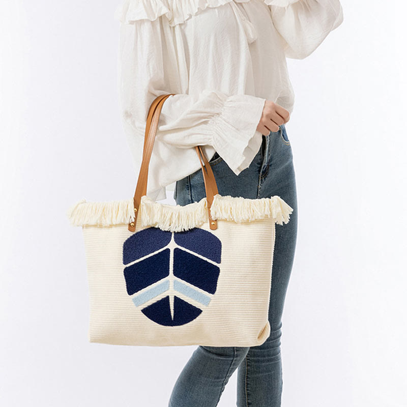 Large Capacity Canvas Evil Eye Tote Bag for Protection