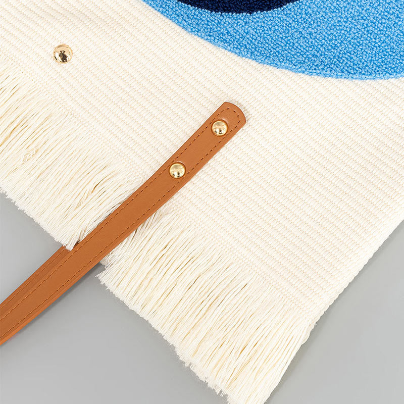 Large Capacity Canvas Evil Eye Tote Bag for Protection