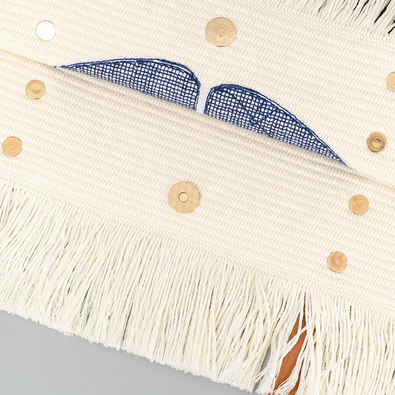 Large Capacity Canvas Evil Eye Tote Bag for Protection