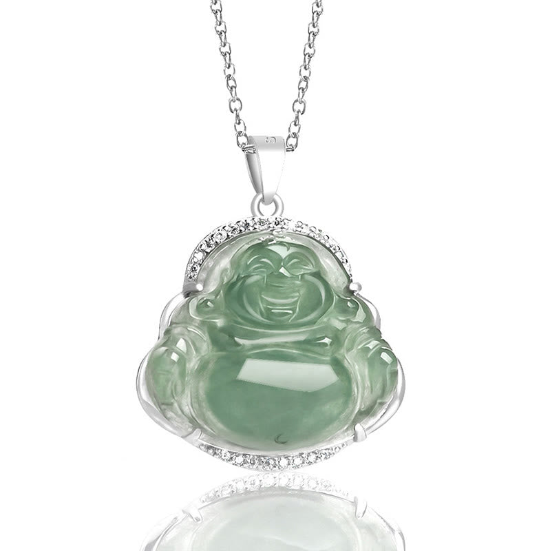 Laughing Buddha Jade Necklace for Luck and Prosperity | Healing Sounds
