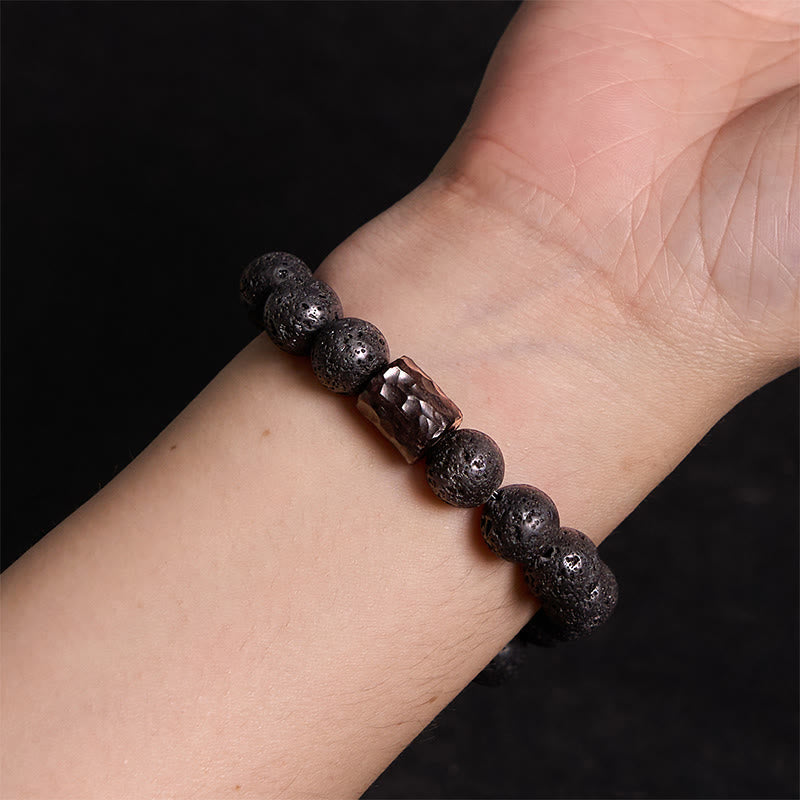 Lava Rock & Tiger Eye Healing Bracelet 18cm for Balance