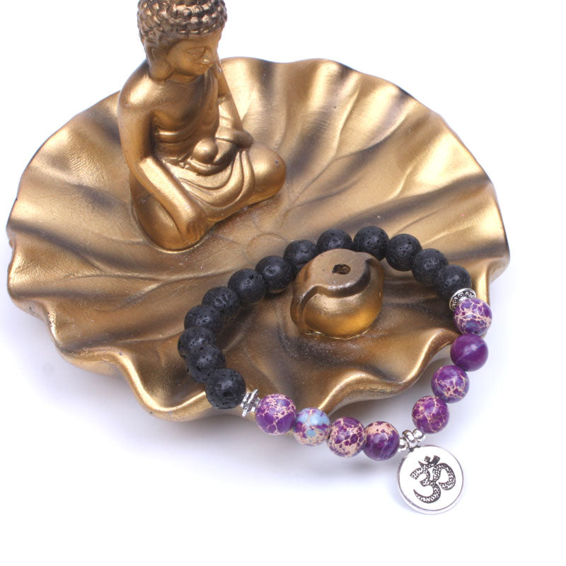 Lava Stone Om Bracelet: Calm & Grounding Energy