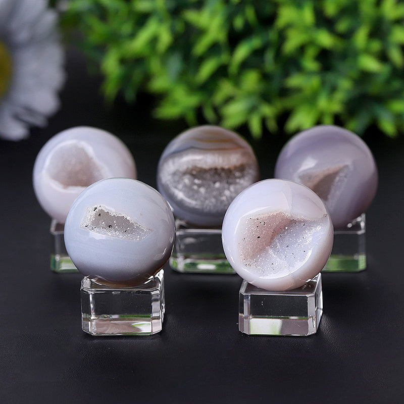 Lavender Druzy Agate Crystal Sphere 1.2-4 inch Healing Globe