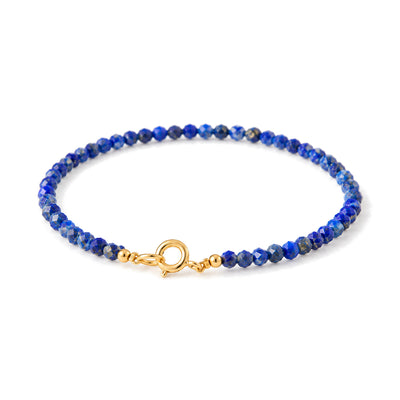 3mm Lazurite Ultra-Thin Balance Bracelet for Meditation, 3mm Polygonal Beads, on a white background