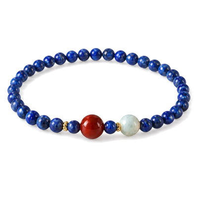 4mm Lazurite Bracelet for Meditation and Serenity, Lazurite, on a white background