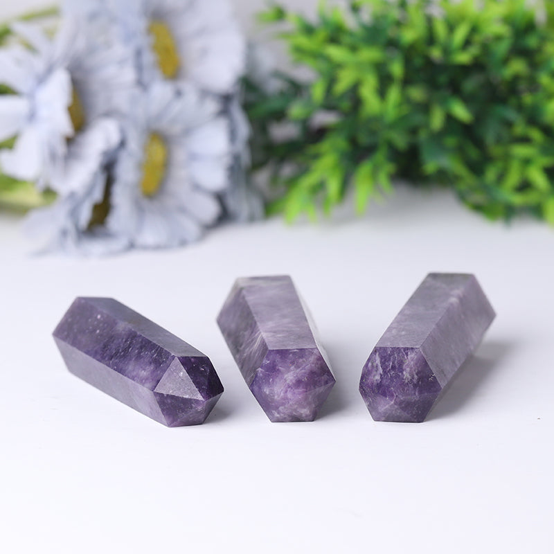 Lepidolite Purple Crystal Point 2.5-4.5 Inch Healing Decor