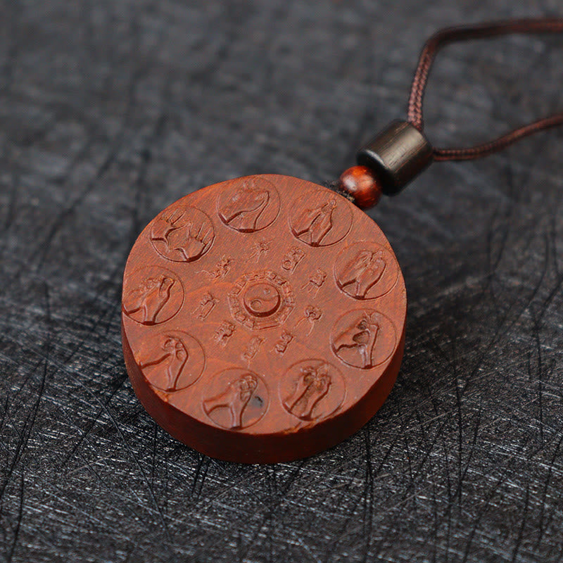 Lightning Struck Jujube Wood Yin Yang Pendants for Protection