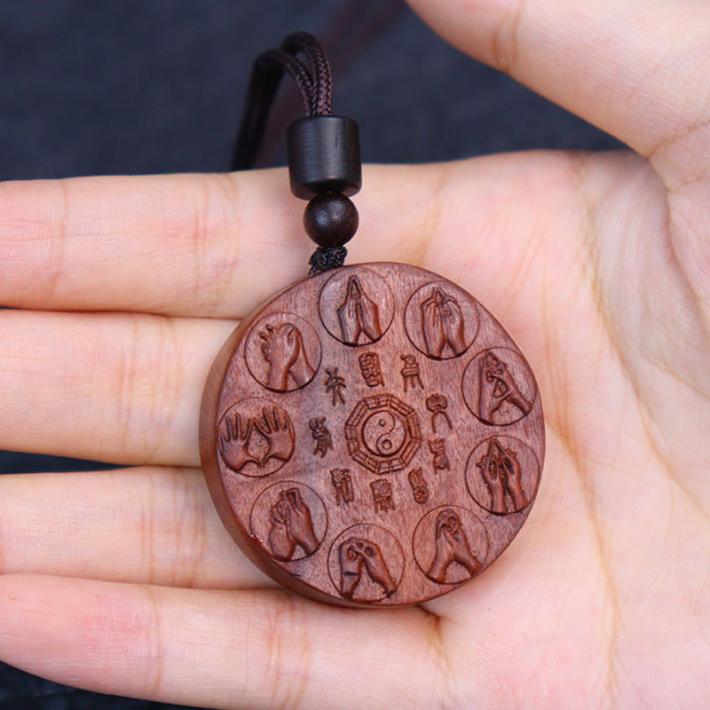 Lightning Struck Jujube Wood Yin Yang Pendants for Protection
