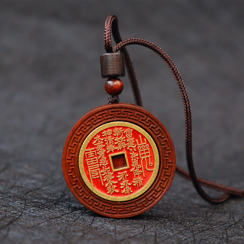 Lightning Struck Jujube Wood Yin Yang Pendants for Protection