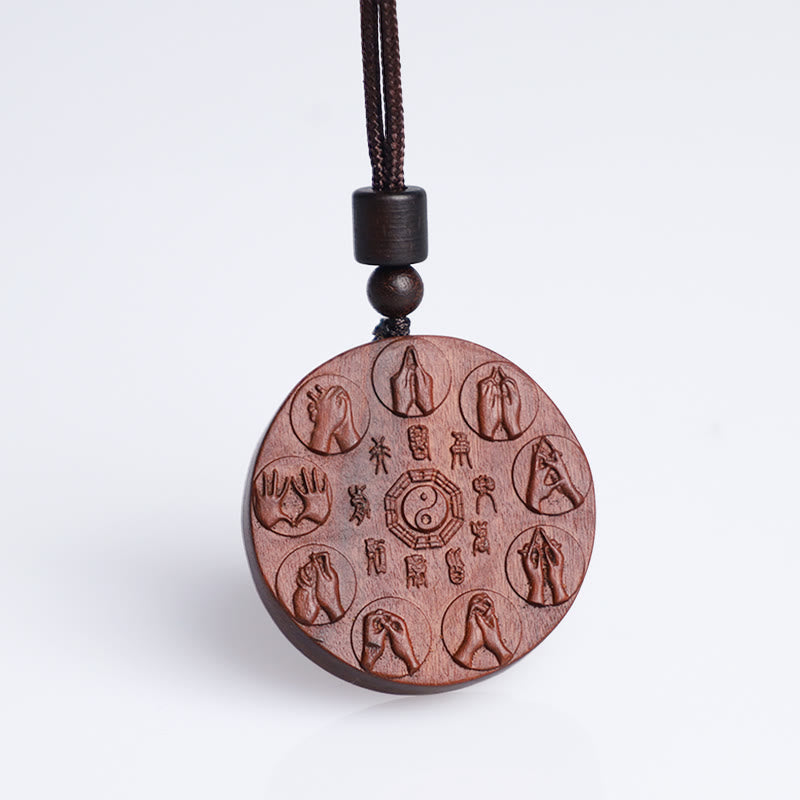 Lightning Struck Jujube Wood Yin Yang Pendants for Protection
