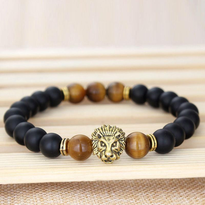 Lion Strength Bracelet with Agate and Onyx