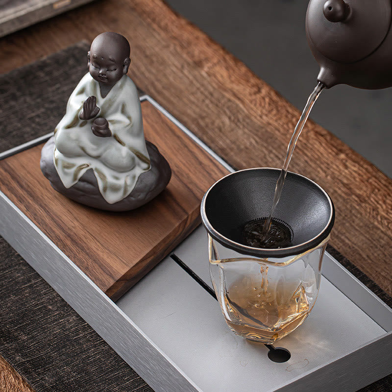 Little Zen Monk Ceramic Tea Strainer | Meditation Buddha Statue