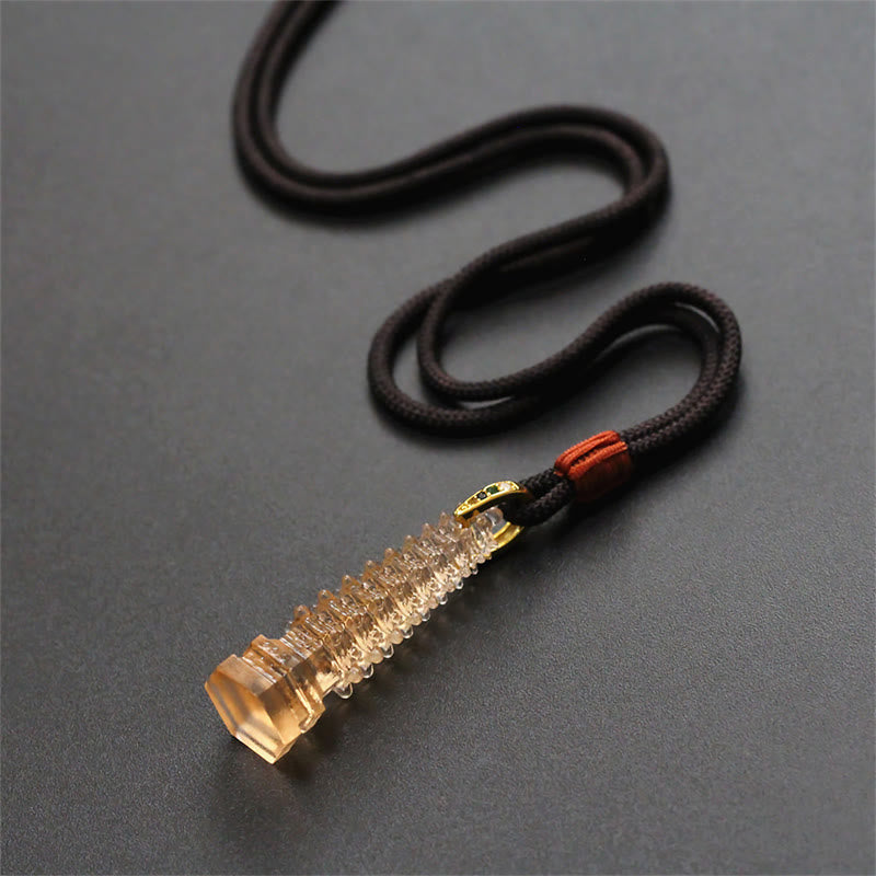 Liuli Ancient Pagoda Spiritual Necklace for Wisdom