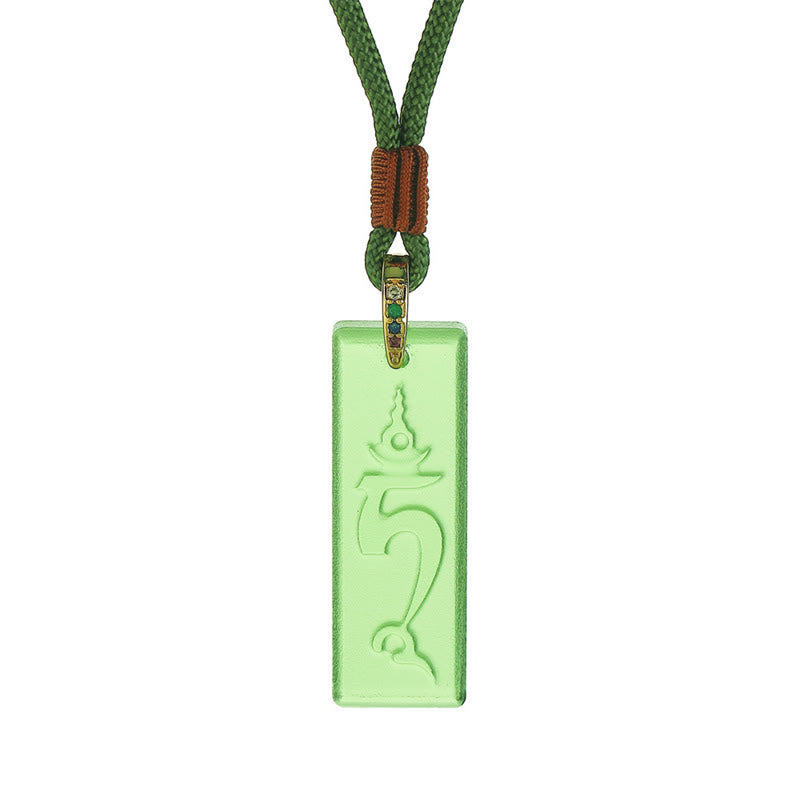 Liuli Crystal Buddha Necklace with Green Tara or Medicine Buddha Pendant