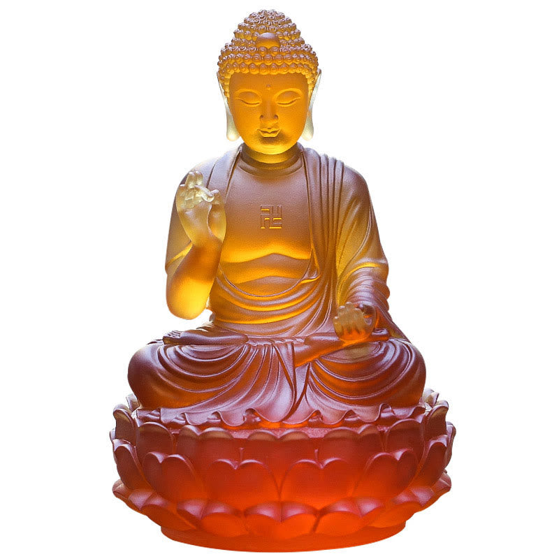 Liuli Crystal Buddha Statue 8" Compassion Feng Shui Art