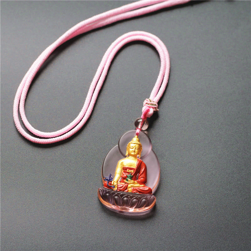 Liuli Crystal Medicine Buddha Necklace | Compassion & Healing