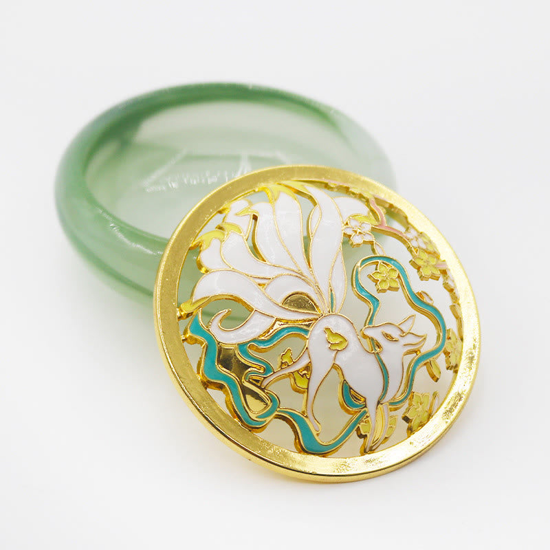 Liuli Crystal Nine Tailed Fox Incense Burner for Meditation