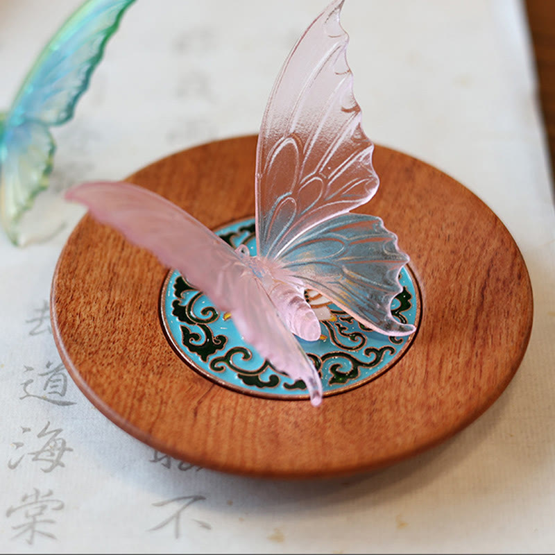 Liuli Glass Butterfly Incense Burner | Transformation & Peace