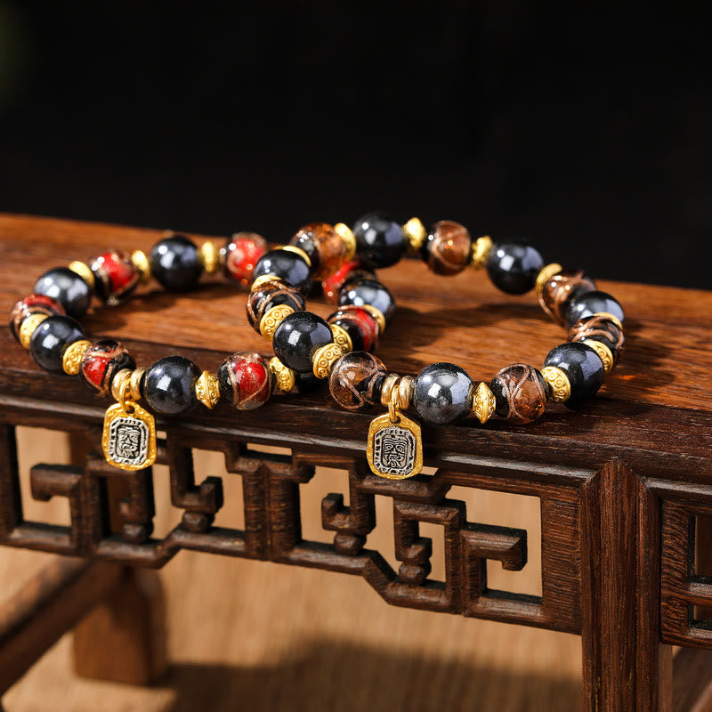 Liuli Glass Spiritual Bracelet for Luck & Wealth 12mm