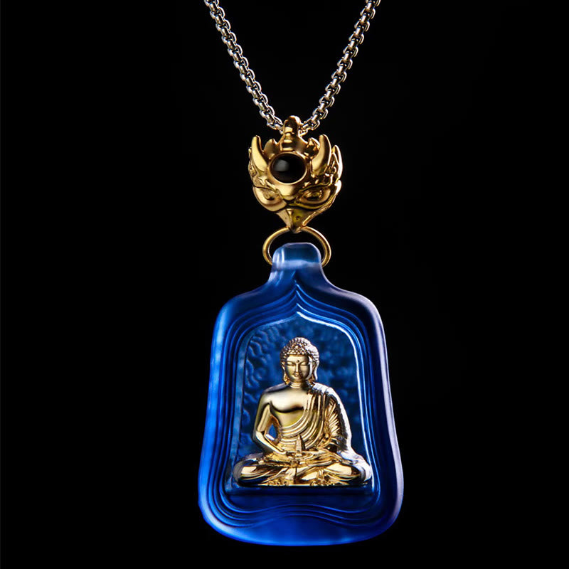 Liuli Tibetan Medicine Buddha Compassion Necklace 48mm