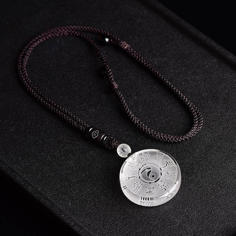 Liuli Yin Yang Balance Necklace with Five Sacred Mountains Symbol