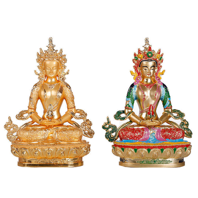 Longevity Buddha Statue 16cm Alloy Serenity Figurine