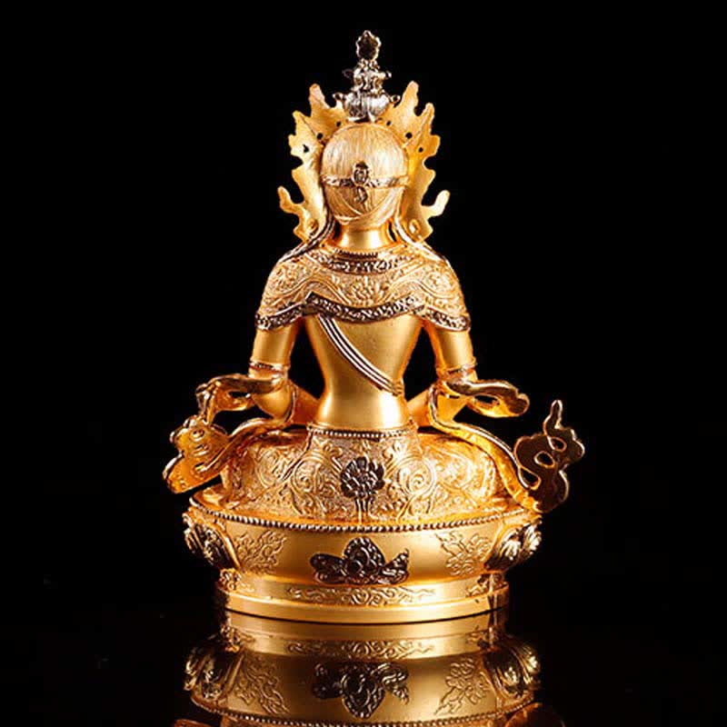 Longevity Buddha Statue 16cm Alloy Serenity Figurine