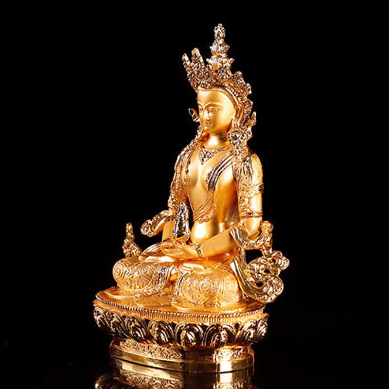 Longevity Buddha Statue 16cm Alloy Serenity Figurine
