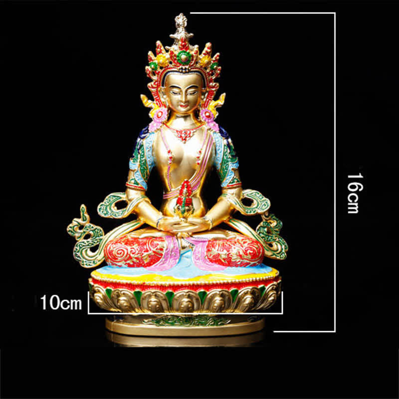 Longevity Buddha Statue 16cm Alloy Serenity Figurine