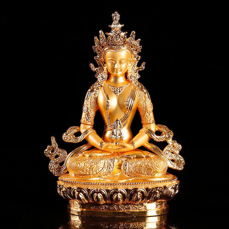 Longevity Buddha Statue 16cm Alloy Serenity Figurine