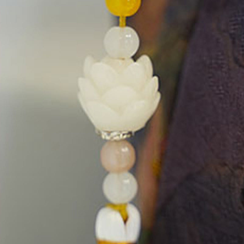 Lotus Bamboo Crane Deer Silk Crossbody Bag 26cm