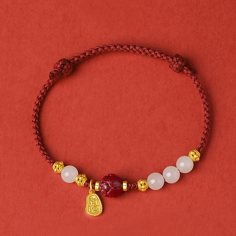Lotus Bracelet with Hetian White Jade & 24K Gold Luxury