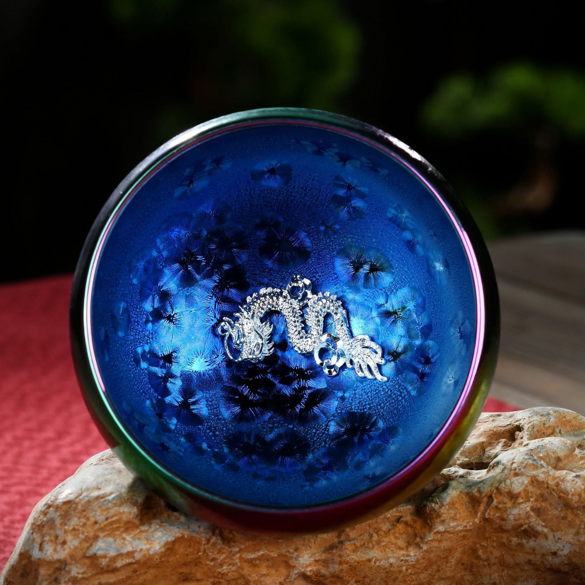 Lotus Dragon Kiln Change Ceramic Tea Cup 150ml Artisanal