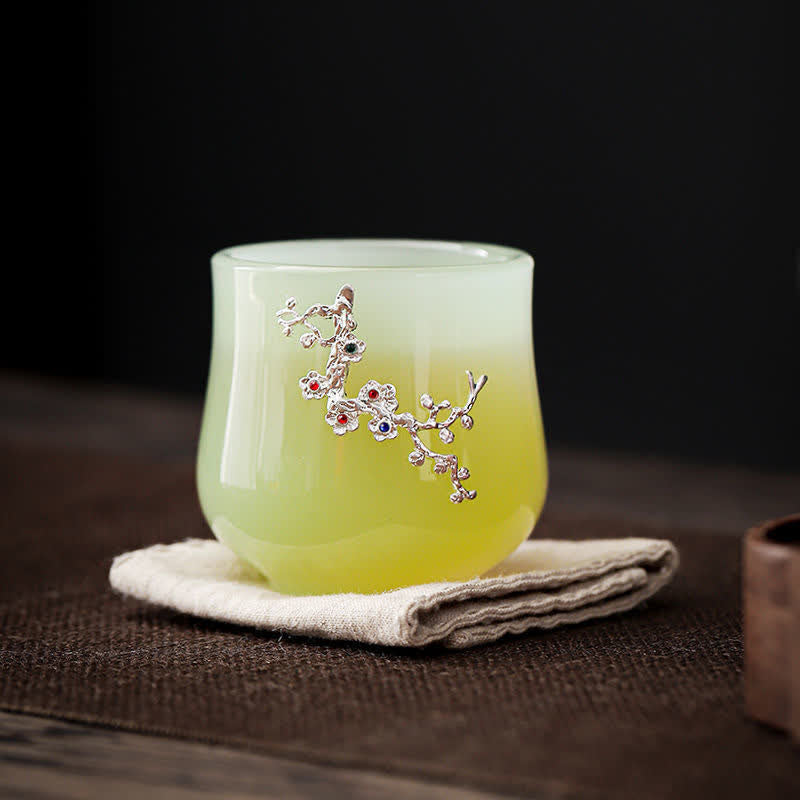 Lotus Dragon Phoenix Ceramic Tea Cup 75ml Zen Decor