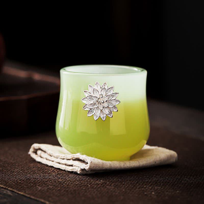 Lotus Dragon Phoenix Ceramic Tea Cup 75ml Zen Decor