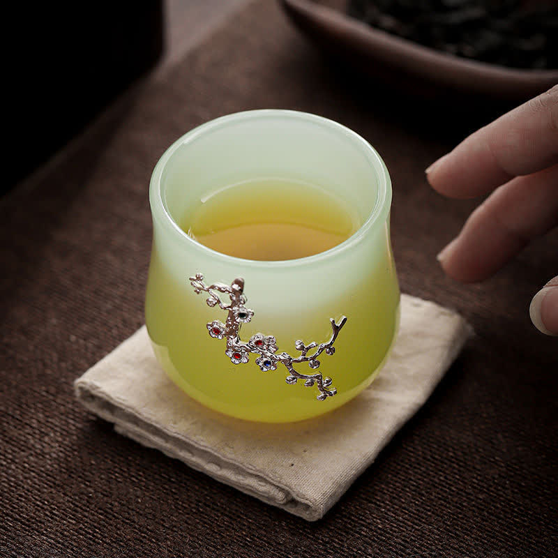 Lotus Dragon Phoenix Ceramic Tea Cup 75ml Zen Decor