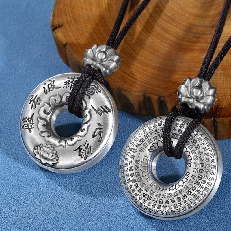 Lotus Necklace 999 Sterling Silver Peace Buckle Pendant