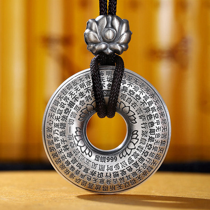 Lotus Necklace 999 Sterling Silver Peace Buckle Pendant