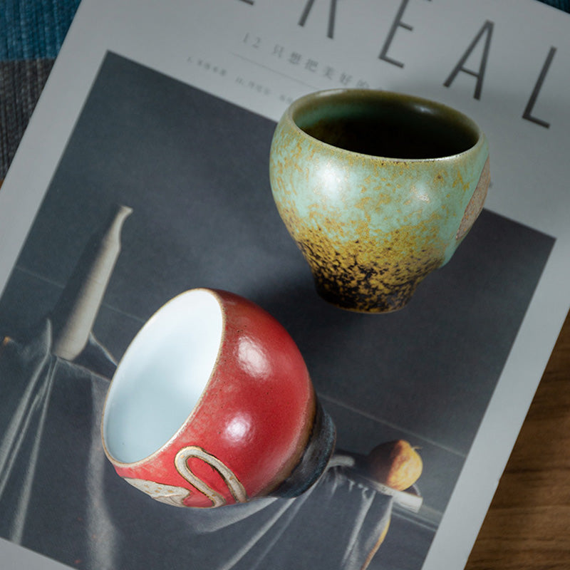 Lotus Pod Engraved Ceramic Teacup 155ml Mindfulness