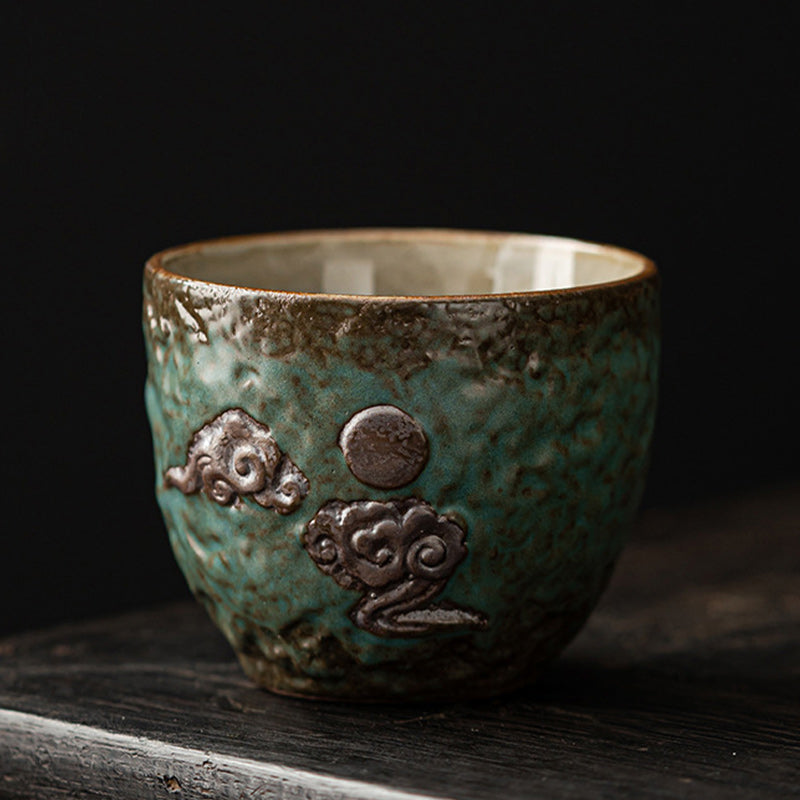 Lotus Pod Leaf Flower Ceramic Kung Fu Tea Cup 110ml