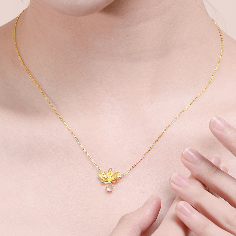 Lotus & Rose Quartz Necklace for Protection