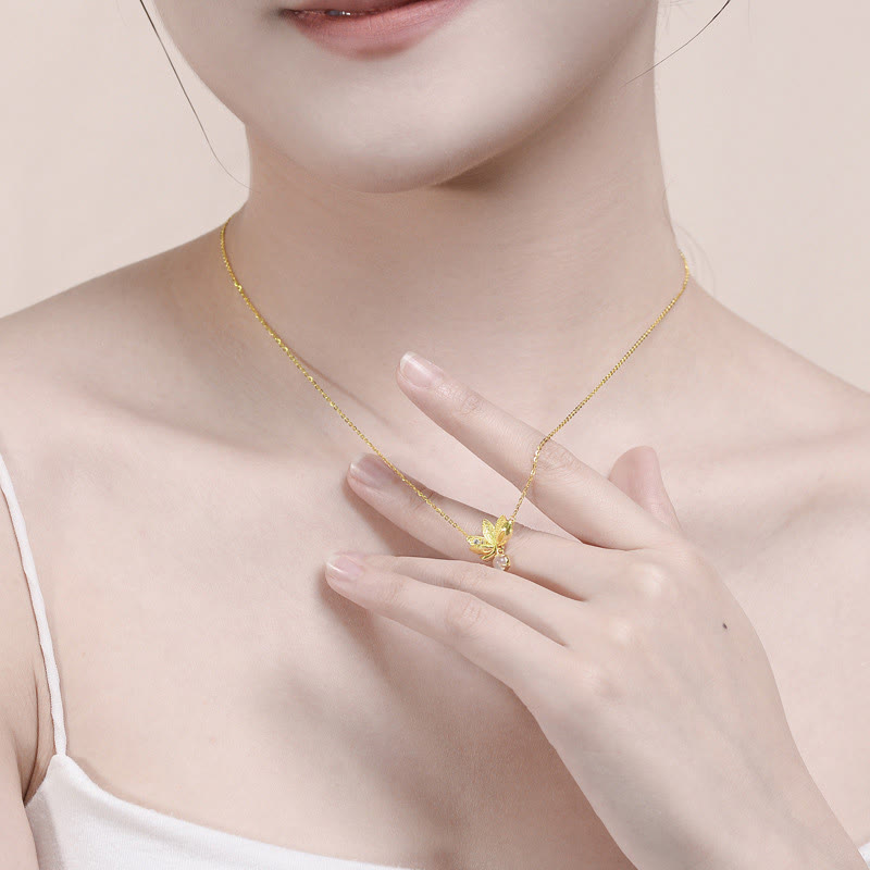 Lotus & Rose Quartz Necklace for Protection