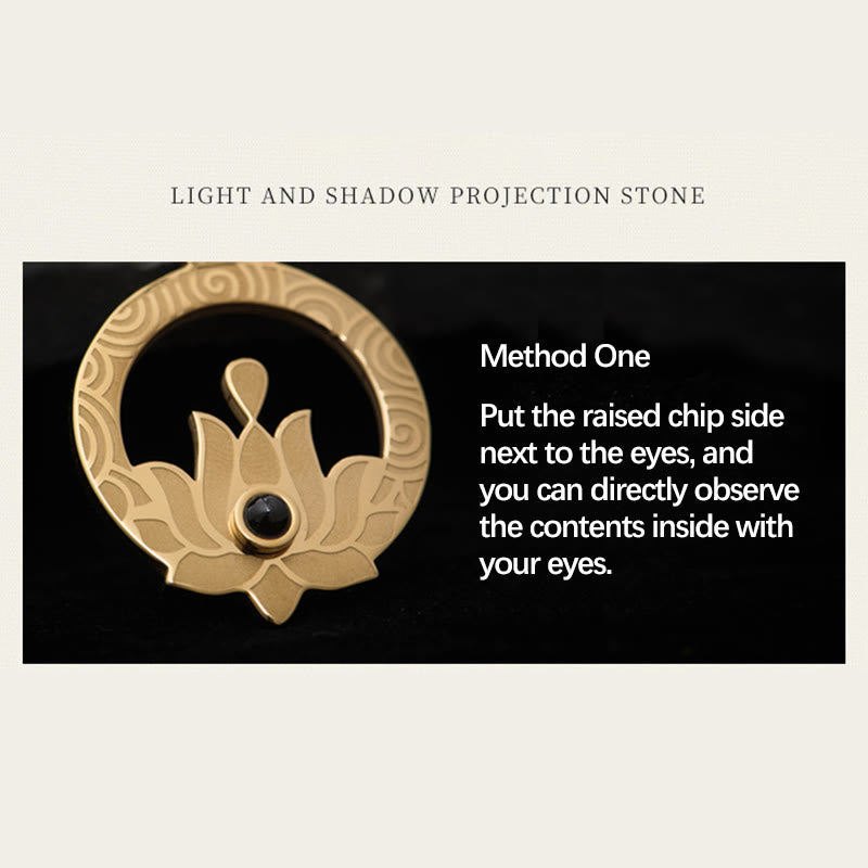 Lotus Titanium Steel Necklace with Shurangama Mantra Projection