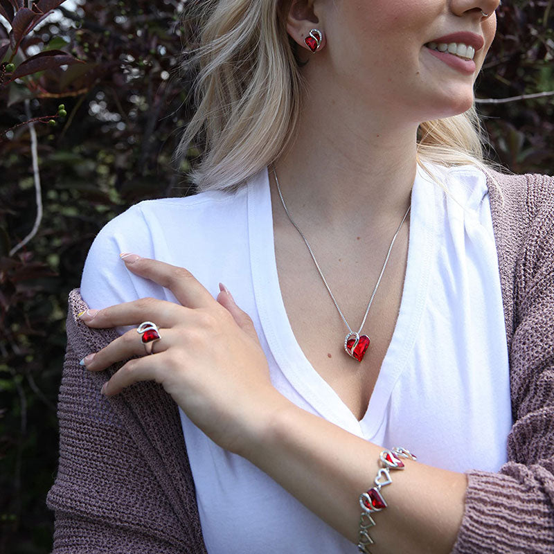 Love Heart Birthstone Healing Energy Necklace Pendant