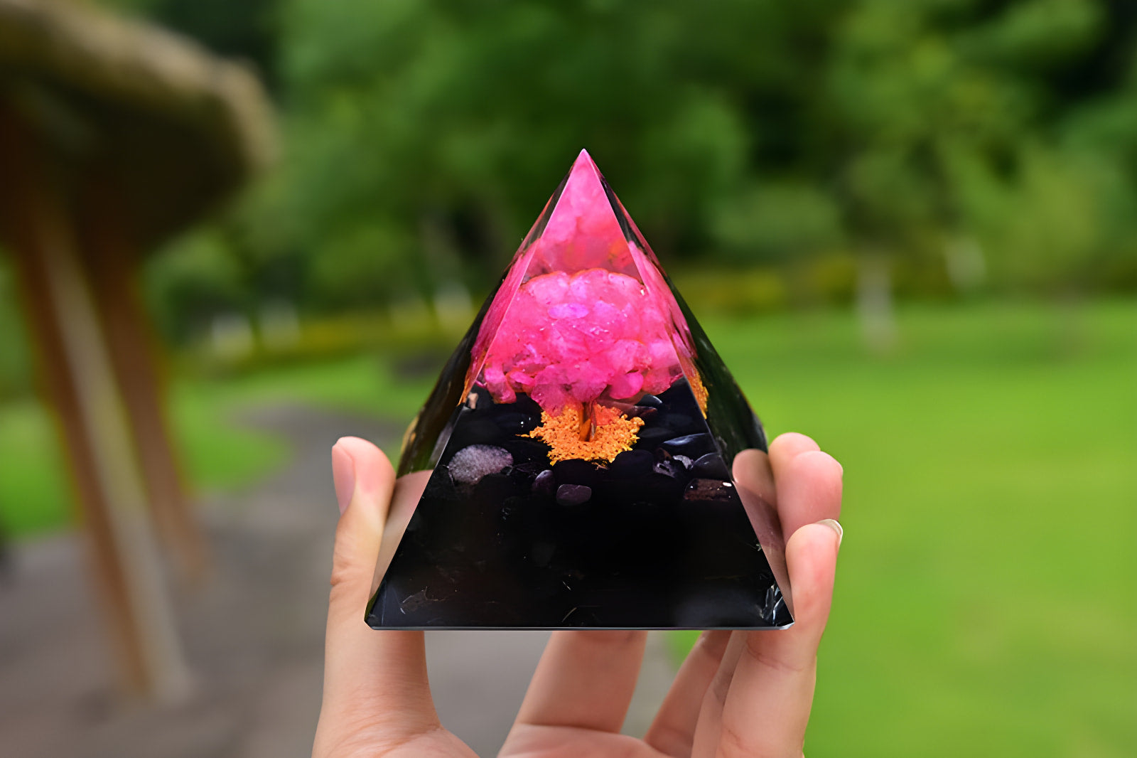 Love and Protection Crystal Pyramid