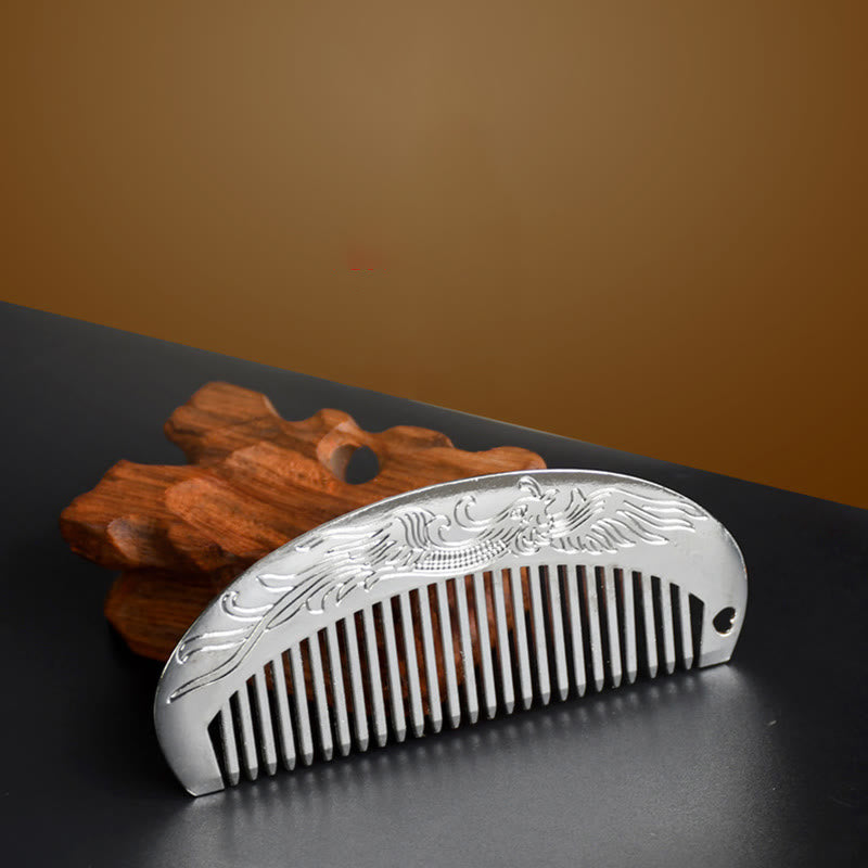 Lucky Dragon Phoenix Gold Alloy Comb for Protection & Strength