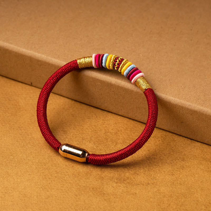 Magnetic Buckle Red String Protection Bracelet with King Kong Knot