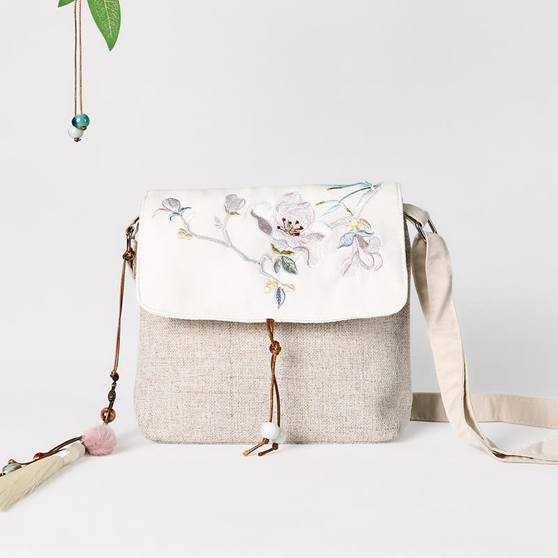 Magnolia Embroidered Canvas Backpack Spiritual Accessories